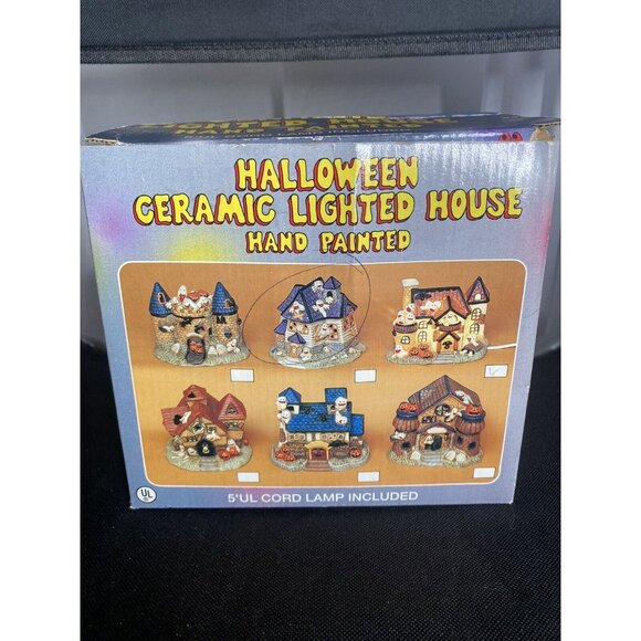 Vintage Halloween Haunted House Ceramic Mansion‎ Light Up Ghosts Spooky BULB - Picture 2 of 9